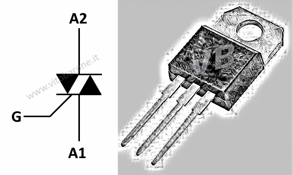 TRIAC - simbolo e componente