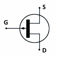simbolo transistor JFET a canale P