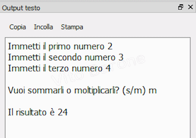 esempio gosub con prodotto