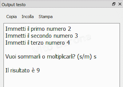 esempio gosub con somma