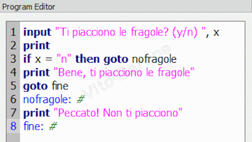 prgramma con goto