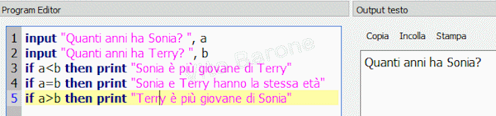 esempio if ... then