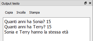 esempio if ... then
