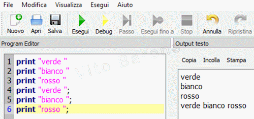 punto e virgola in print