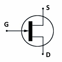 simbolo transistor JFET a canale N