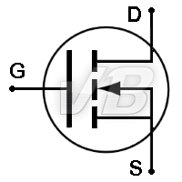 simbolo transistor MOS a canale N a riempimento