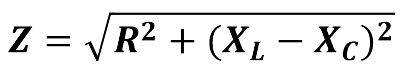 formula per il calcolo dell'impedenza in un circuito RLC serie